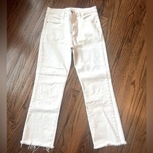 Risen white denim